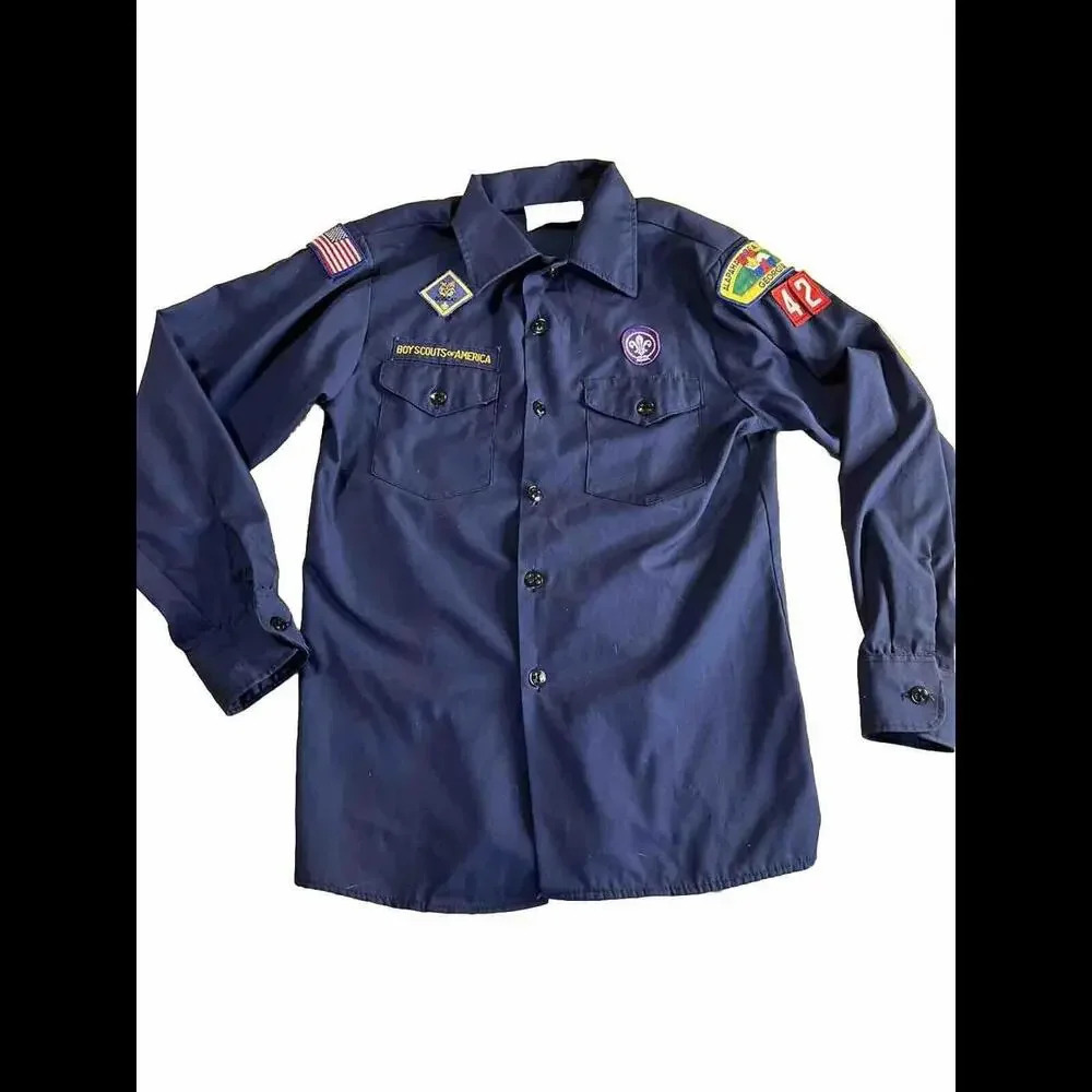 Official Boy Scouts Of‎ America Uniform Long Sleeve With Patches